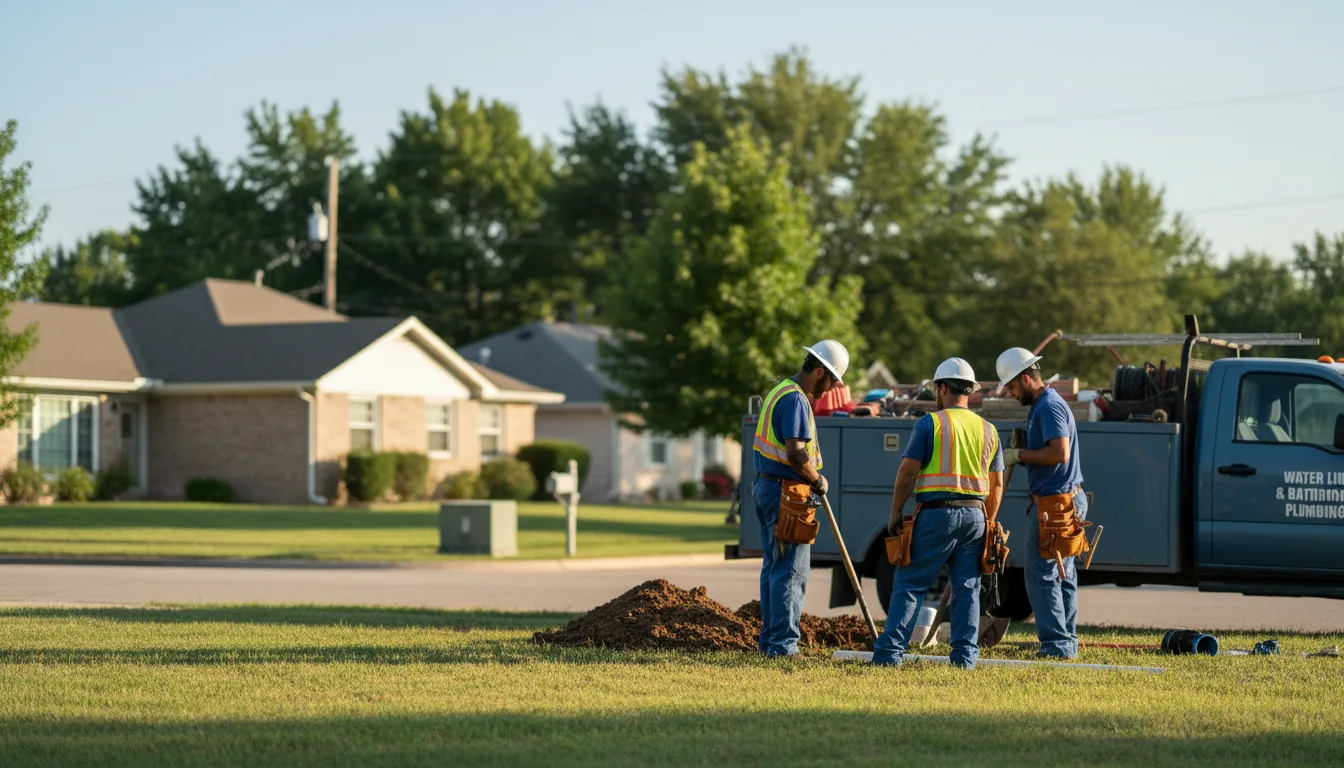 Residential water line and bathroom plumbing service in La Crosse, KS